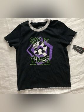 Beetlejuice Beetlejuice Sandworm Ribbed Black T- Shirt size S